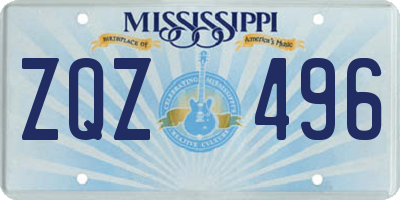MS license plate ZQZ496