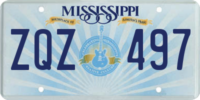 MS license plate ZQZ497