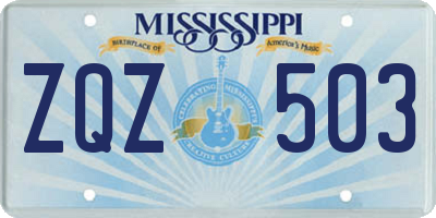 MS license plate ZQZ503
