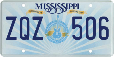 MS license plate ZQZ506