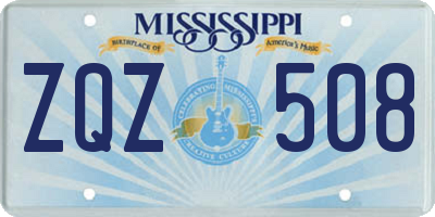 MS license plate ZQZ508