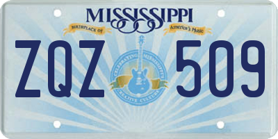 MS license plate ZQZ509