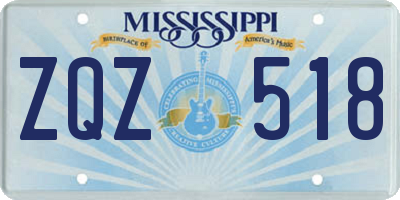 MS license plate ZQZ518
