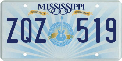 MS license plate ZQZ519