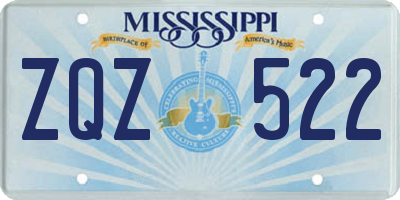 MS license plate ZQZ522