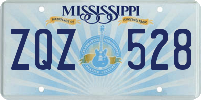 MS license plate ZQZ528