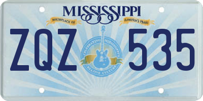 MS license plate ZQZ535