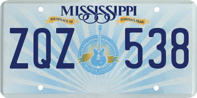 MS license plate ZQZ538