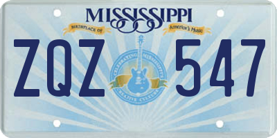 MS license plate ZQZ547