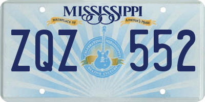 MS license plate ZQZ552