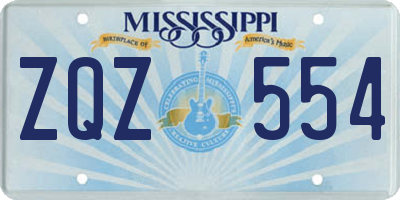 MS license plate ZQZ554