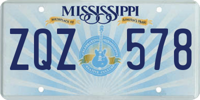 MS license plate ZQZ578