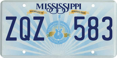 MS license plate ZQZ583