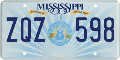 MS license plate ZQZ598