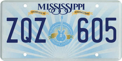 MS license plate ZQZ605