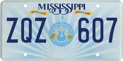 MS license plate ZQZ607