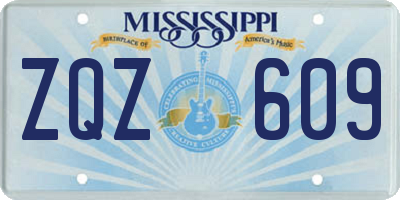 MS license plate ZQZ609