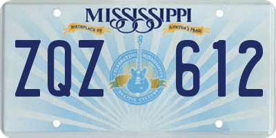 MS license plate ZQZ612