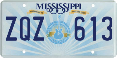 MS license plate ZQZ613