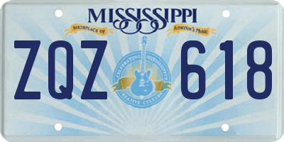 MS license plate ZQZ618