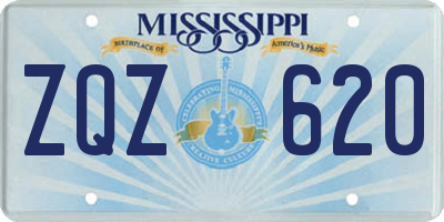 MS license plate ZQZ620