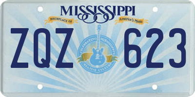 MS license plate ZQZ623