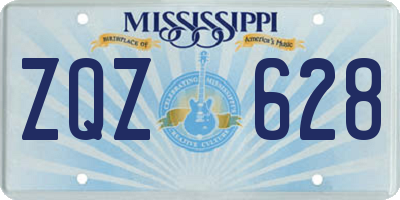 MS license plate ZQZ628