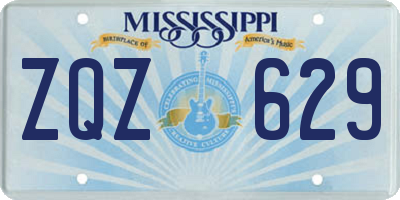 MS license plate ZQZ629