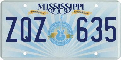 MS license plate ZQZ635