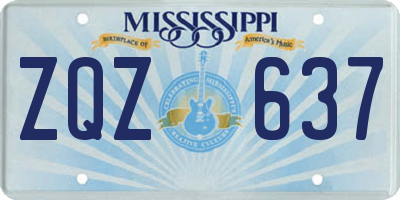 MS license plate ZQZ637