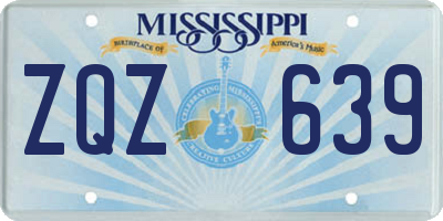MS license plate ZQZ639