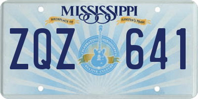 MS license plate ZQZ641