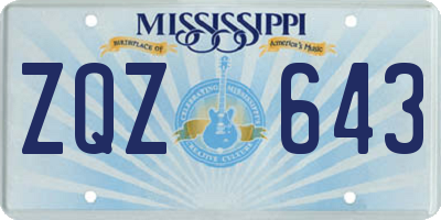 MS license plate ZQZ643