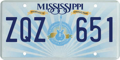 MS license plate ZQZ651