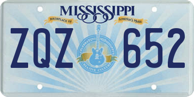 MS license plate ZQZ652