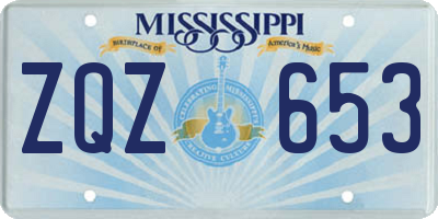 MS license plate ZQZ653