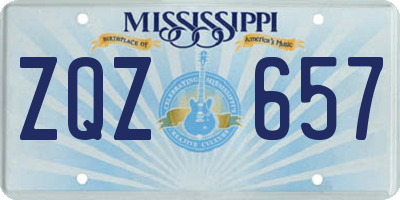 MS license plate ZQZ657