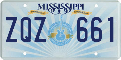 MS license plate ZQZ661