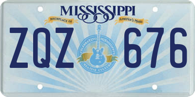 MS license plate ZQZ676