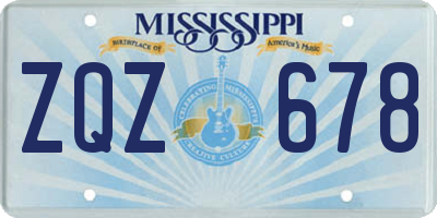 MS license plate ZQZ678
