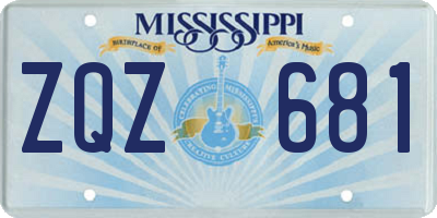 MS license plate ZQZ681