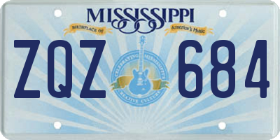 MS license plate ZQZ684