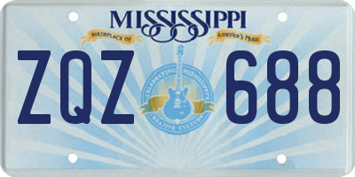 MS license plate ZQZ688