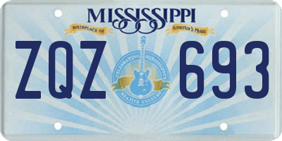 MS license plate ZQZ693