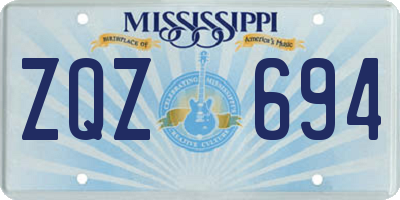 MS license plate ZQZ694