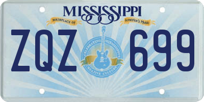 MS license plate ZQZ699