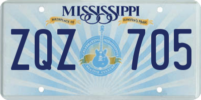 MS license plate ZQZ705