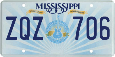 MS license plate ZQZ706