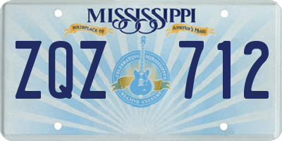 MS license plate ZQZ712
