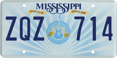 MS license plate ZQZ714
